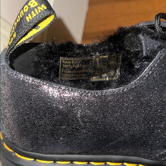 Dr. Martens Women's 1461 Faux Fur Lined Metallic Leather Oxford Shoes Size 8 - Picture 6 of 7